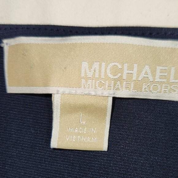 Michael Kors, wrap, blouse, corset, navy blue, size L - Picture 12 of 15